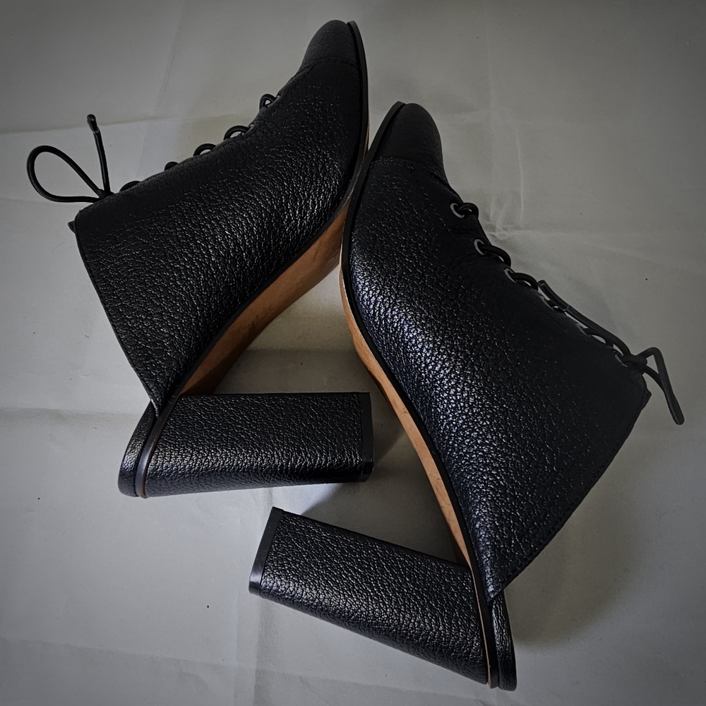 SYLVIE By Linea Paolo | Sassy Lace-UpHigh Block Heel LeatherMule - Picture 6 of 7